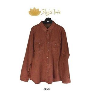 ClearWater, Outfitters Men's, Long Sleeve Sueded, Brown Color, Shirt 2XL.